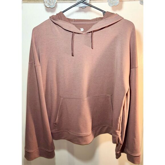 All In Motion Brown Oversized Sleeve Athletic Hooded Sweatshirt S:M - Picture 1 of 6